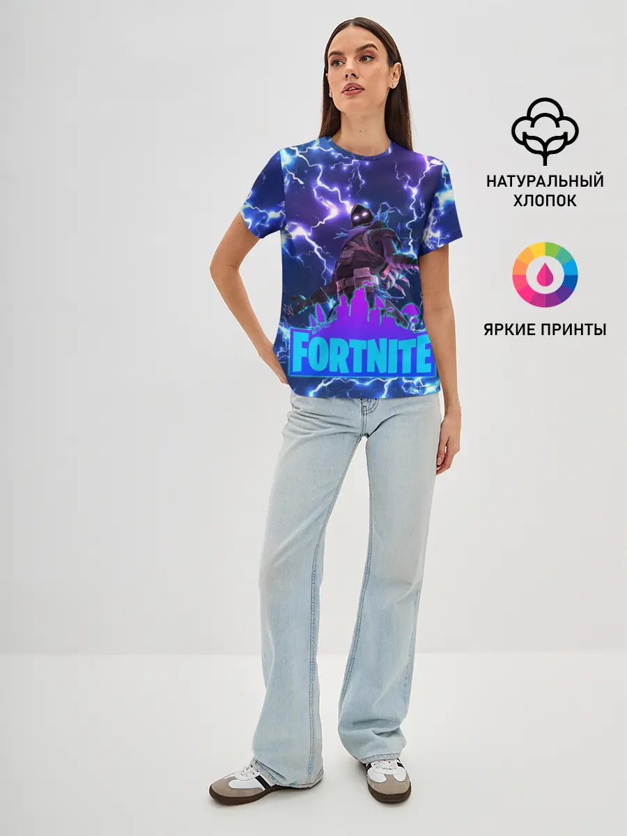 Женская базовая футболка / Фортнайт | Молнии
