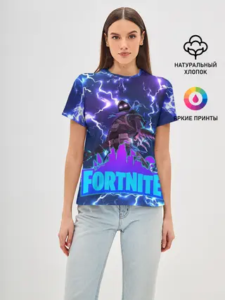 Женская базовая футболка / Фортнайт | Молнии