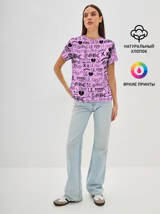 Женская базовая футболка / LIL PEEP LOGOBOMBING