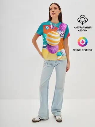 Женская базовая футболка / Мячики