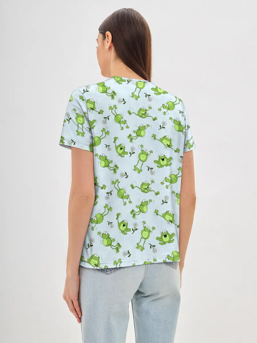 Женская базовая футболка / Веселые лягушки