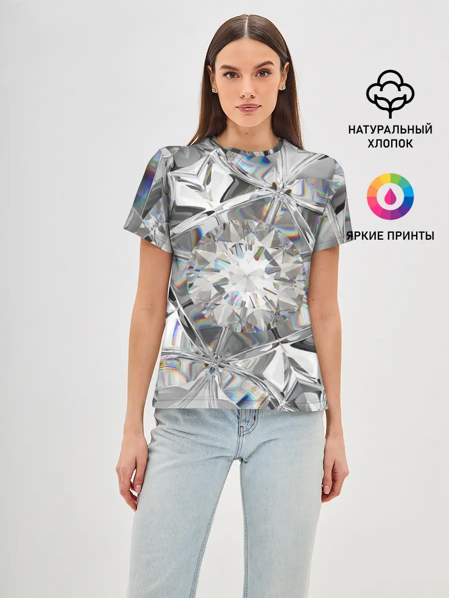 Женская базовая футболка / Бриллиантовый блеск