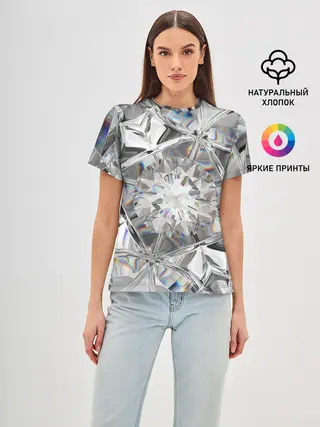 Женская базовая футболка / Бриллиантовый блеск