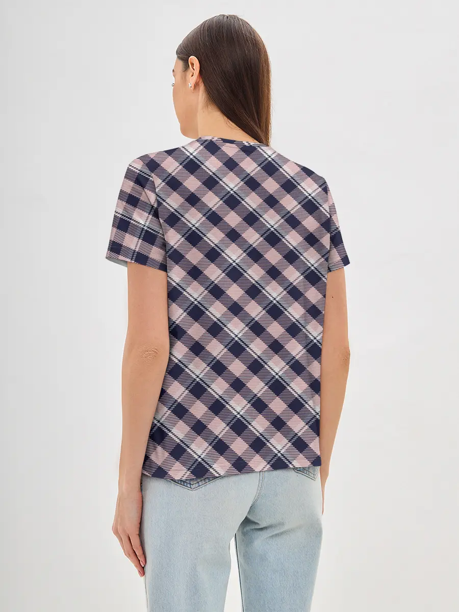 Женская базовая футболка / Клеточный узор