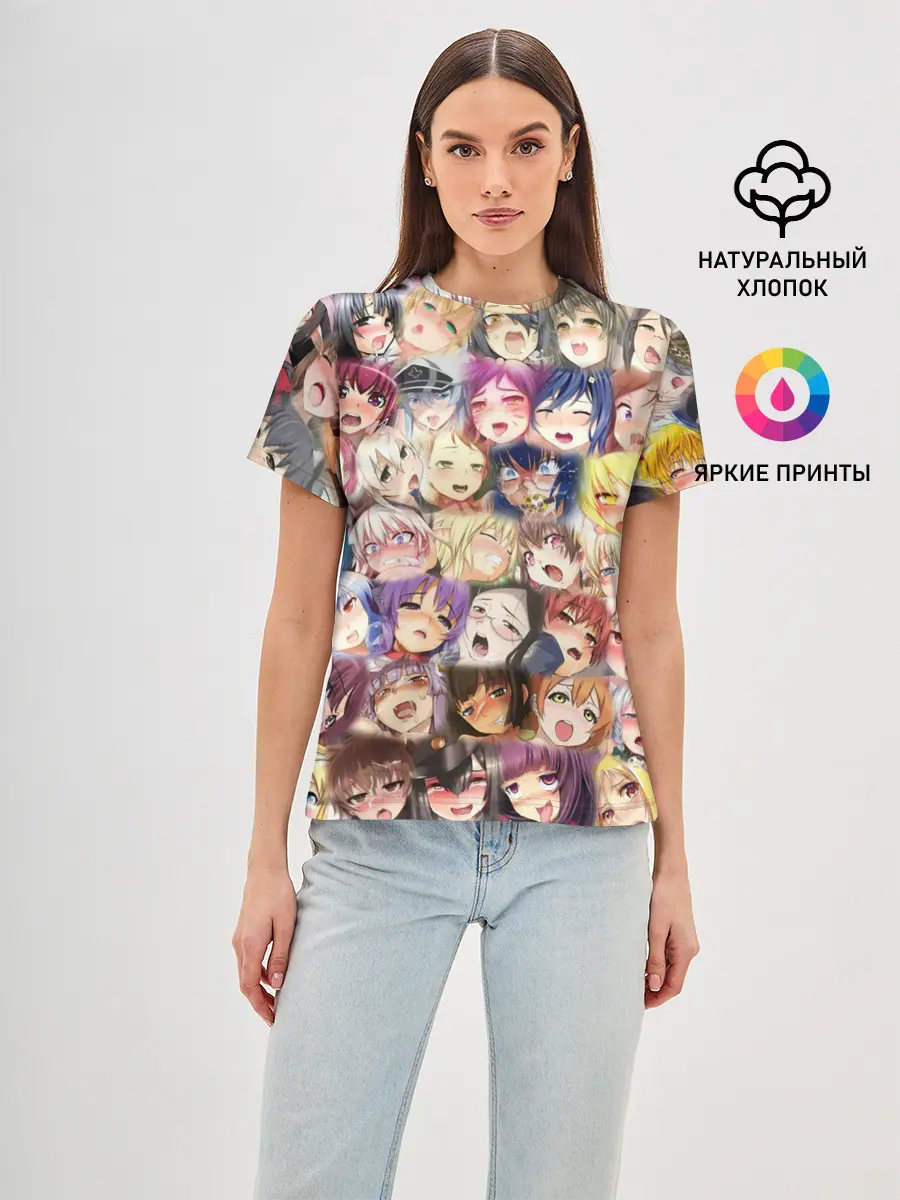 Женская базовая футболка / MANY FACES OF AHEGAO! color