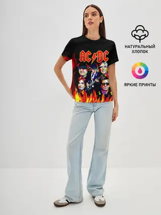 Женская базовая футболка / AC DC HIGHWAY TO HELL