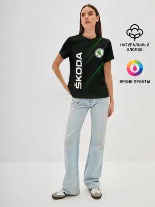 Женская базовая футболка / SKODA, ШКОДА