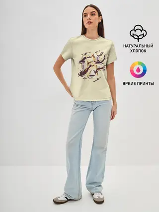 Женская базовая футболка / Маска Безликого раскололась