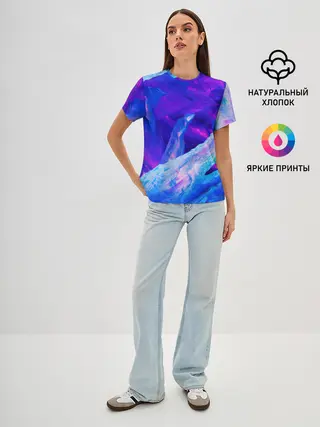 Женская базовая футболка / ЛЕДЯНОЙ НЕОН