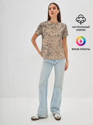 Женская базовая футболка / Рисованный камень