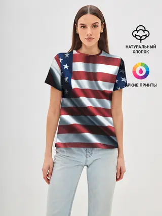 Женская базовая футболка / Символика Америки