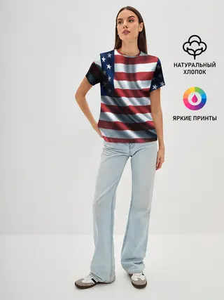 Женская базовая футболка / Символика Америки