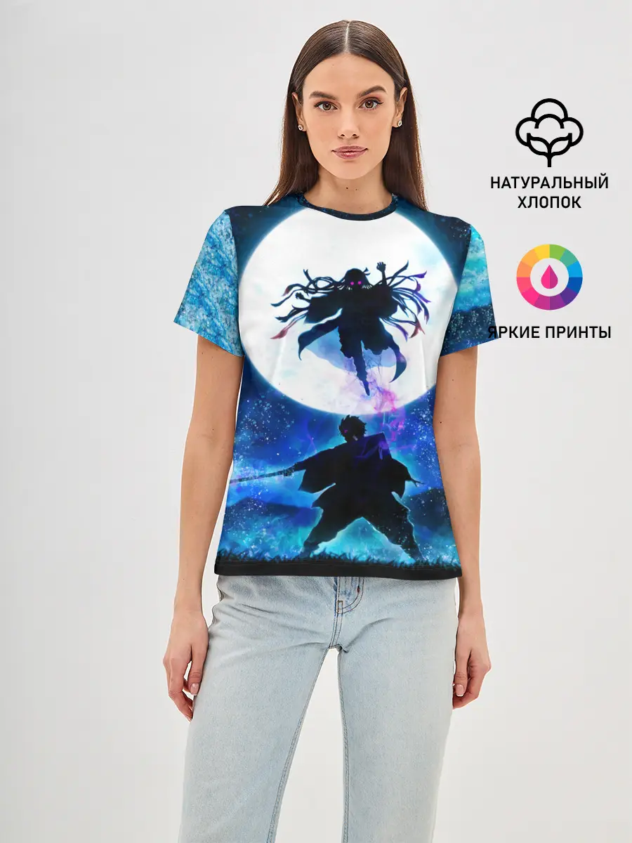 Женская базовая футболка / Клинок рассекающий демонов