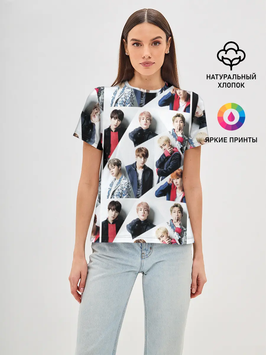 Женская базовая футболка / BTS COLLAGE
