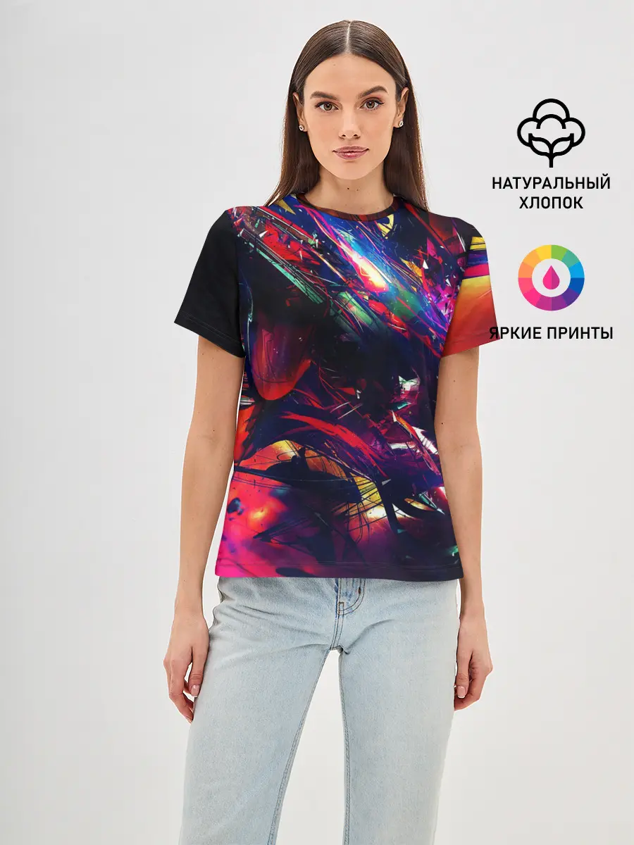 Женская базовая футболка / DIGITAL STRIPES