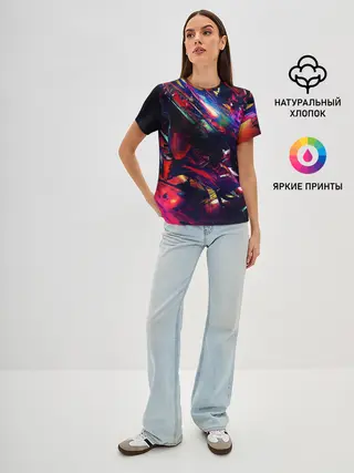 Женская базовая футболка / DIGITAL STRIPES