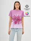 Женская базовая футболка / розовая ромашка