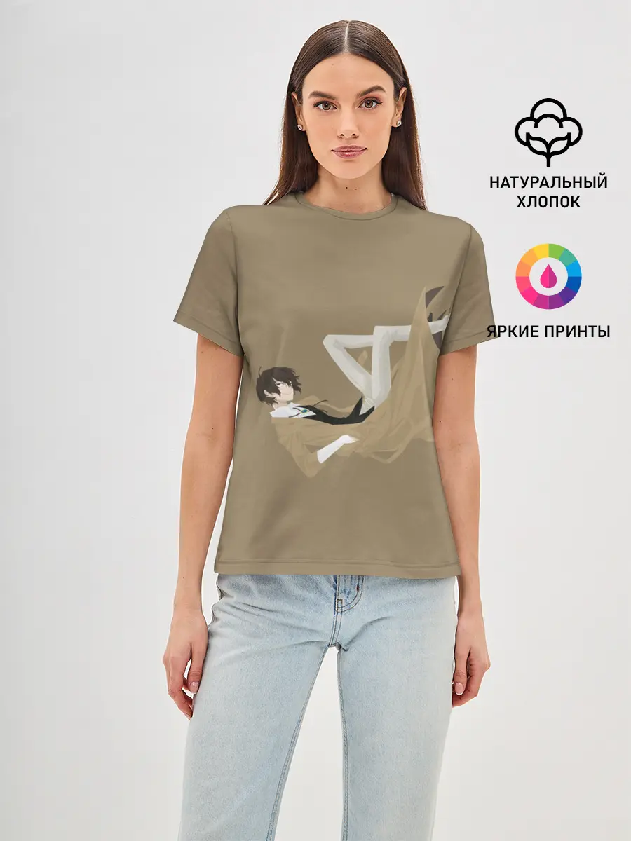 Женская базовая футболка / Осаму на спине