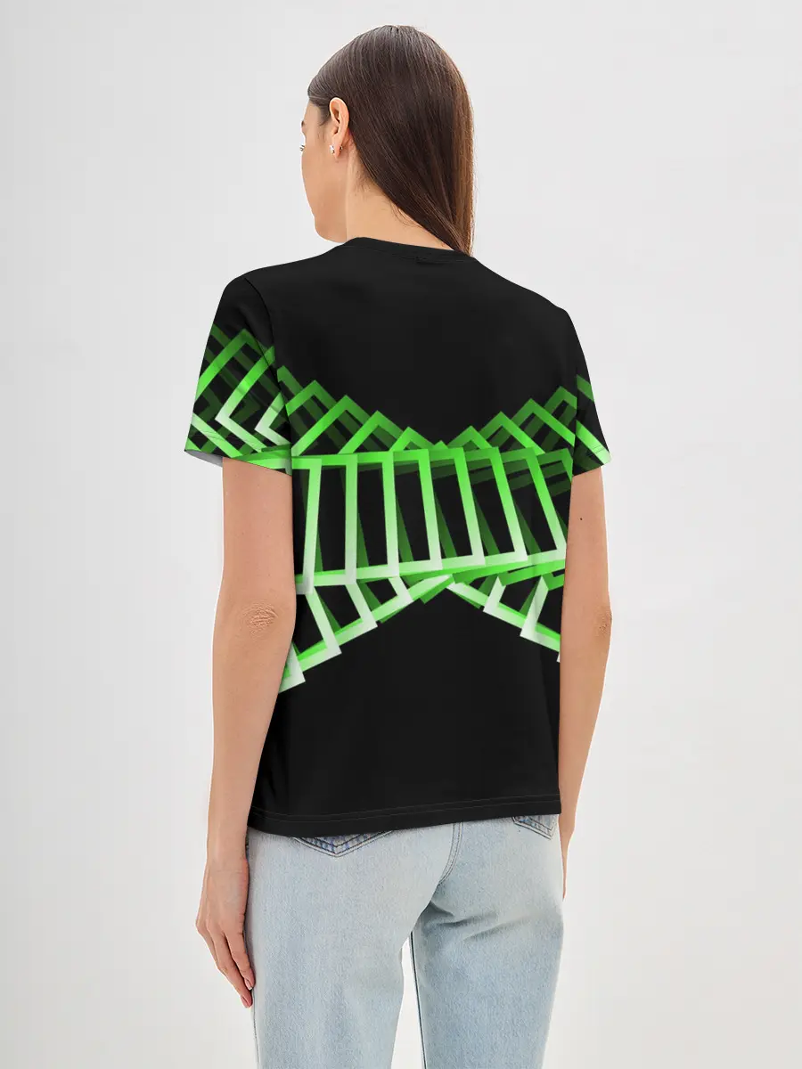 Женская базовая футболка / Неоновые квадраты
