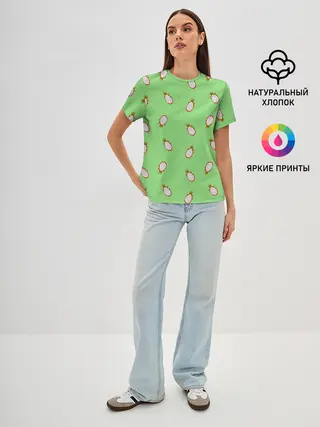 Женская базовая футболка / Драконий фрукт