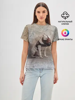 Женская базовая футболка / Бойцовый бультерьер