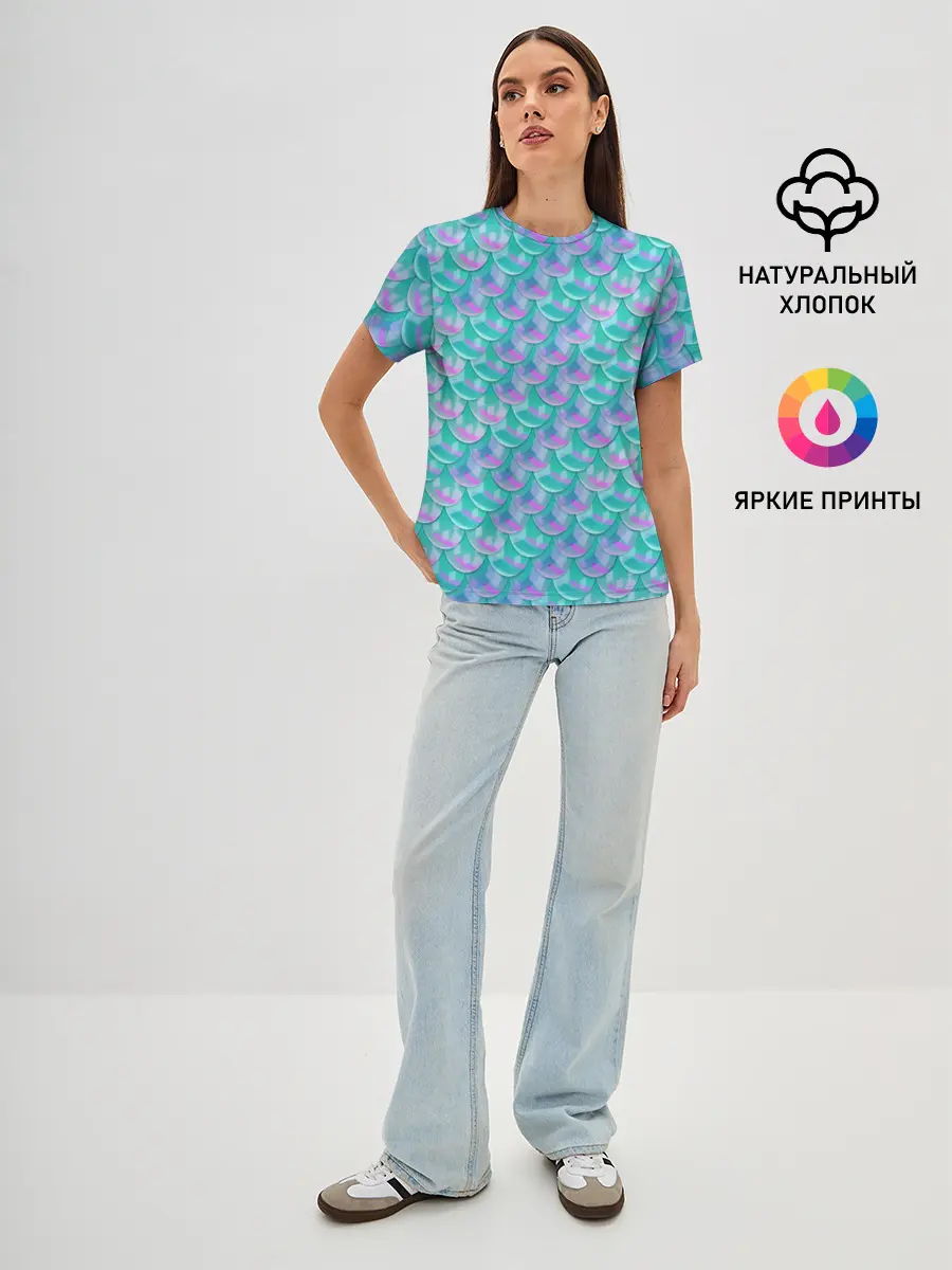 Женская базовая футболка / Чешуя | Хвост русалки