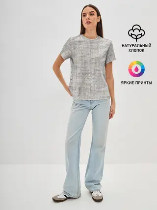 Женская базовая футболка / Серая Мешковина