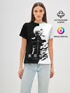 Женская базовая футболка / Токийский гуль черно белый Кен