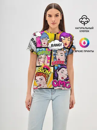Женская базовая футболка / POP ART