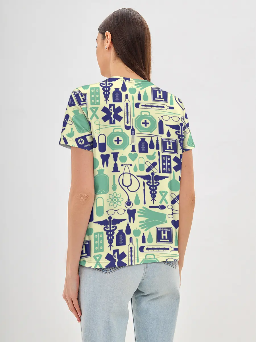 Женская базовая футболка / Медицина | Паттерн