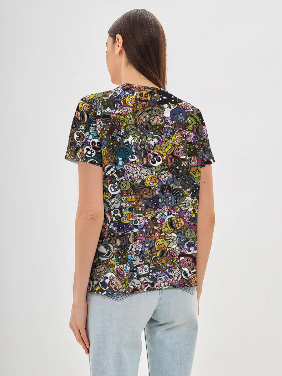 Женская базовая футболка / FNaF стикербомбинг