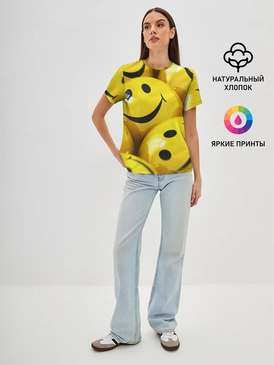 Женская базовая футболка / YELLOW SMILE
