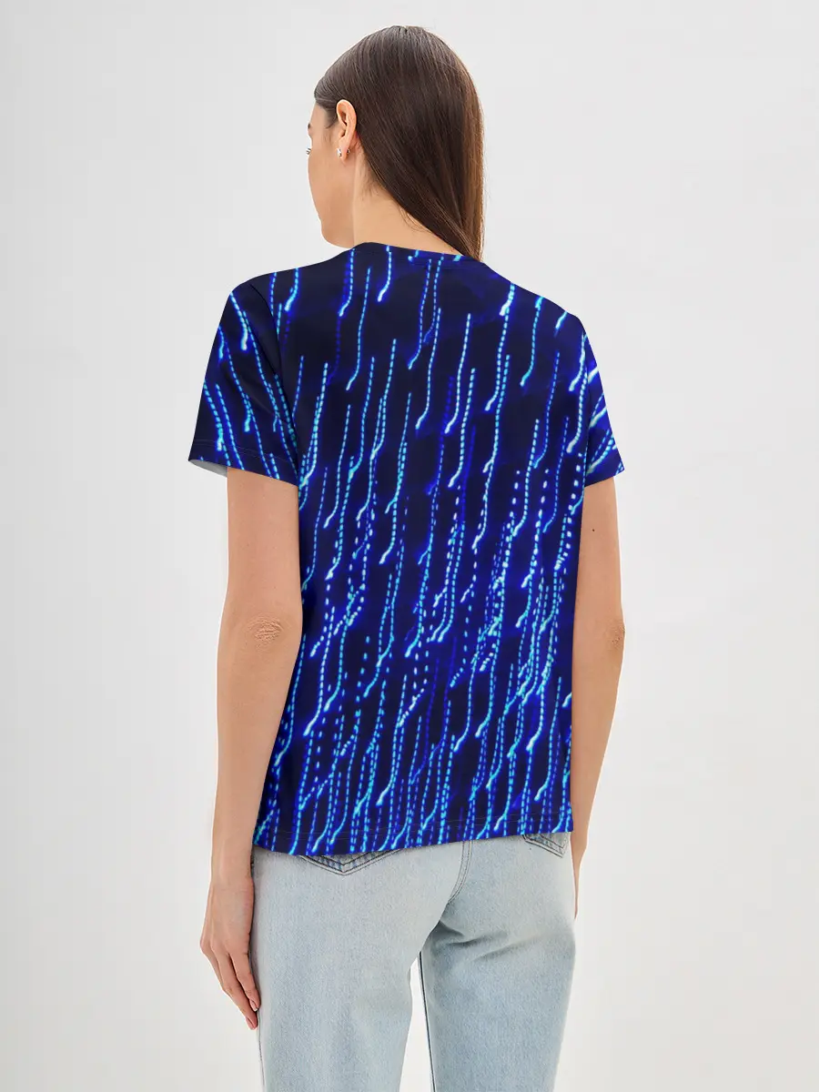 Женская базовая футболка / Neon rain