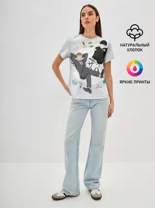 Женская базовая футболка / Моб и учитель Рейген Аратака