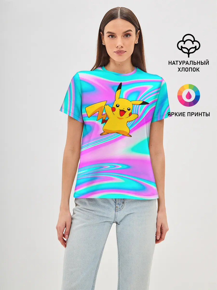 Женская базовая футболка / Пикачу