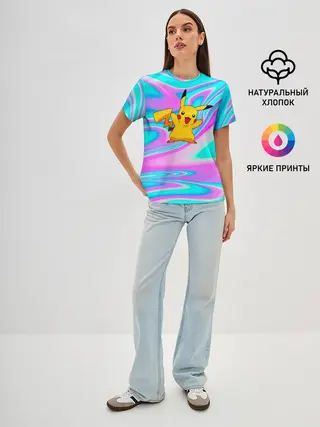 Женская базовая футболка / Пикачу