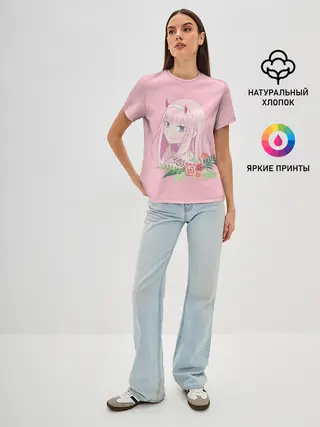Женская базовая футболка / Pink Zero Two