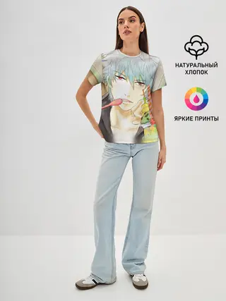 Женская базовая футболка / манга Серебряная душа