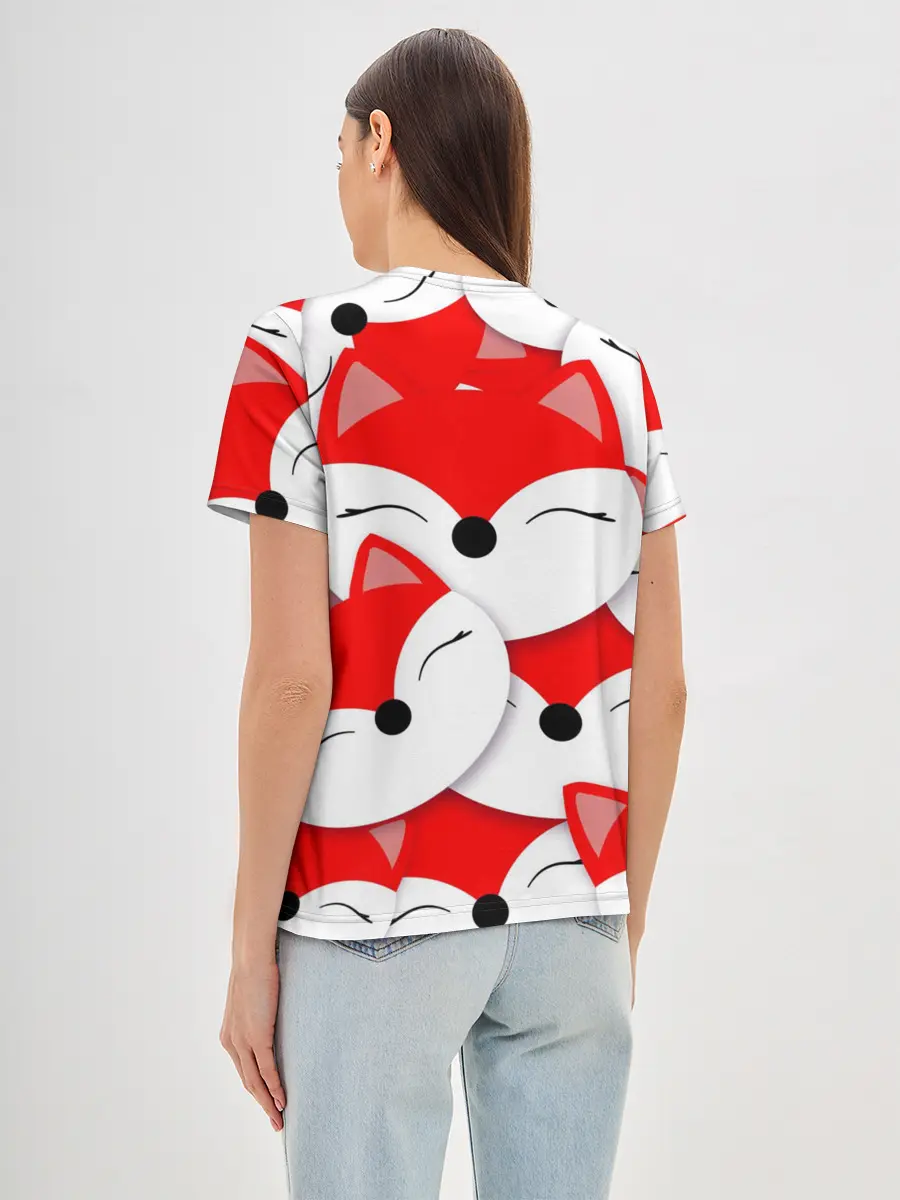 Женская базовая футболка / Лисёнок принт