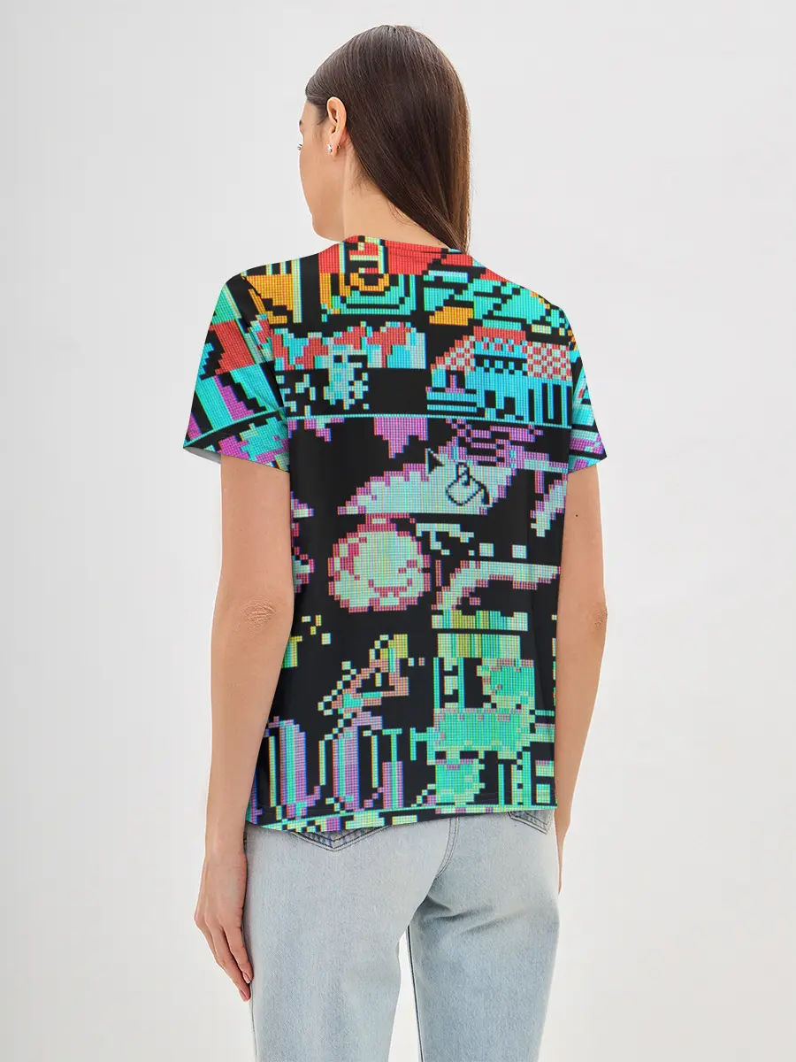 Женская базовая футболка / ГЛИТЧ / GLITCH ЗАСТАВКА