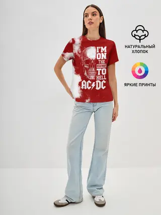 Женская базовая футболка / Im on the highway to hell AC/DC