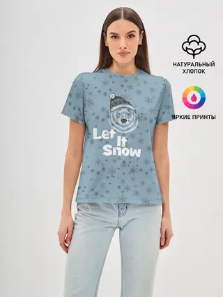 Женская базовая футболка / Зима снежинки