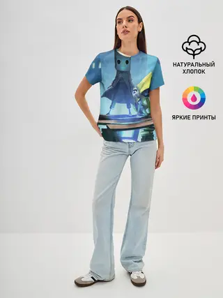 Женская базовая футболка / Little Nightmares || арт шестой и моно