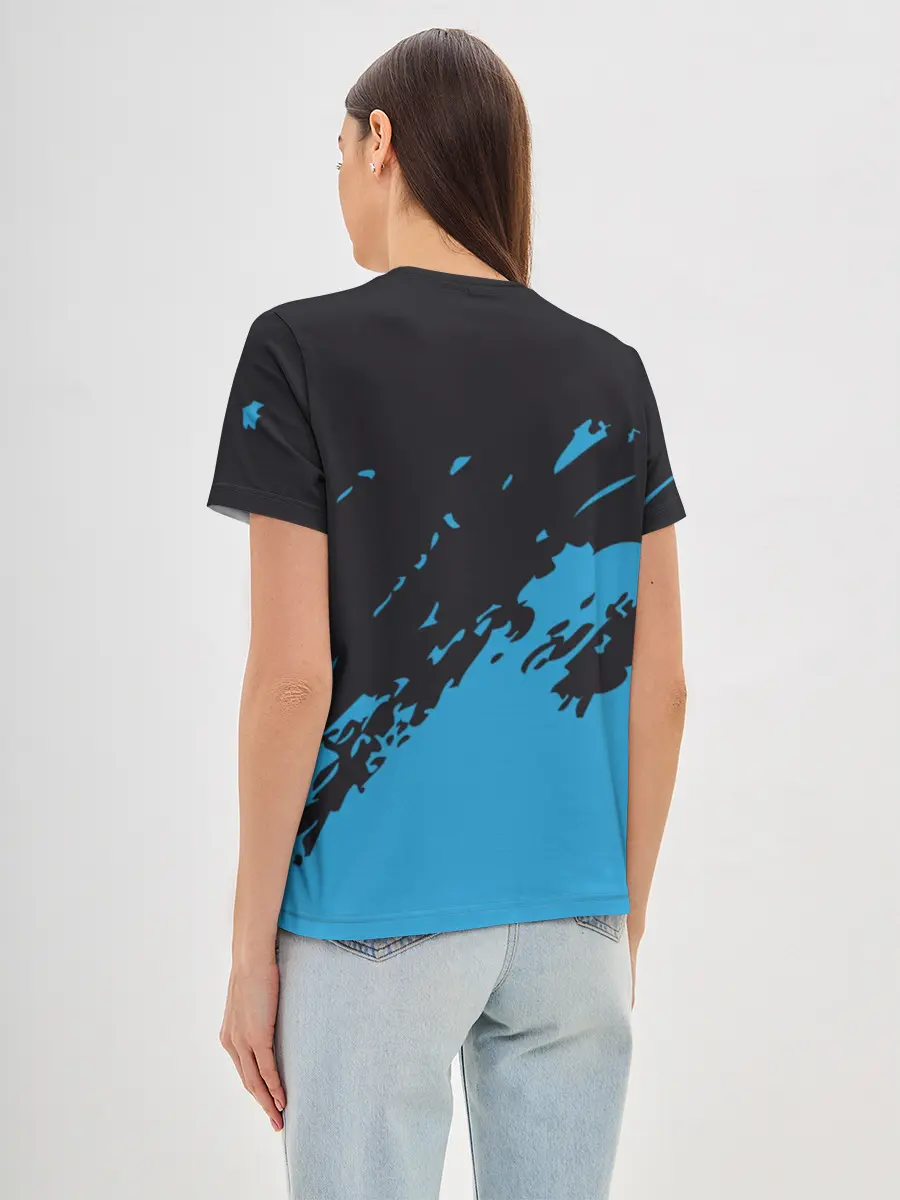 Женская базовая футболка / One Piece синий всплеск