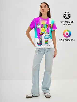 Женская базовая футболка / AMONG US UNICORN