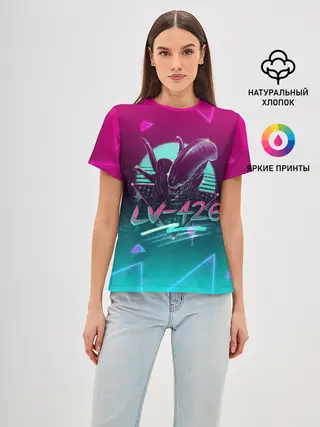 Женская базовая футболка / НЕОНОВЫЙ ЧУЖОЙ