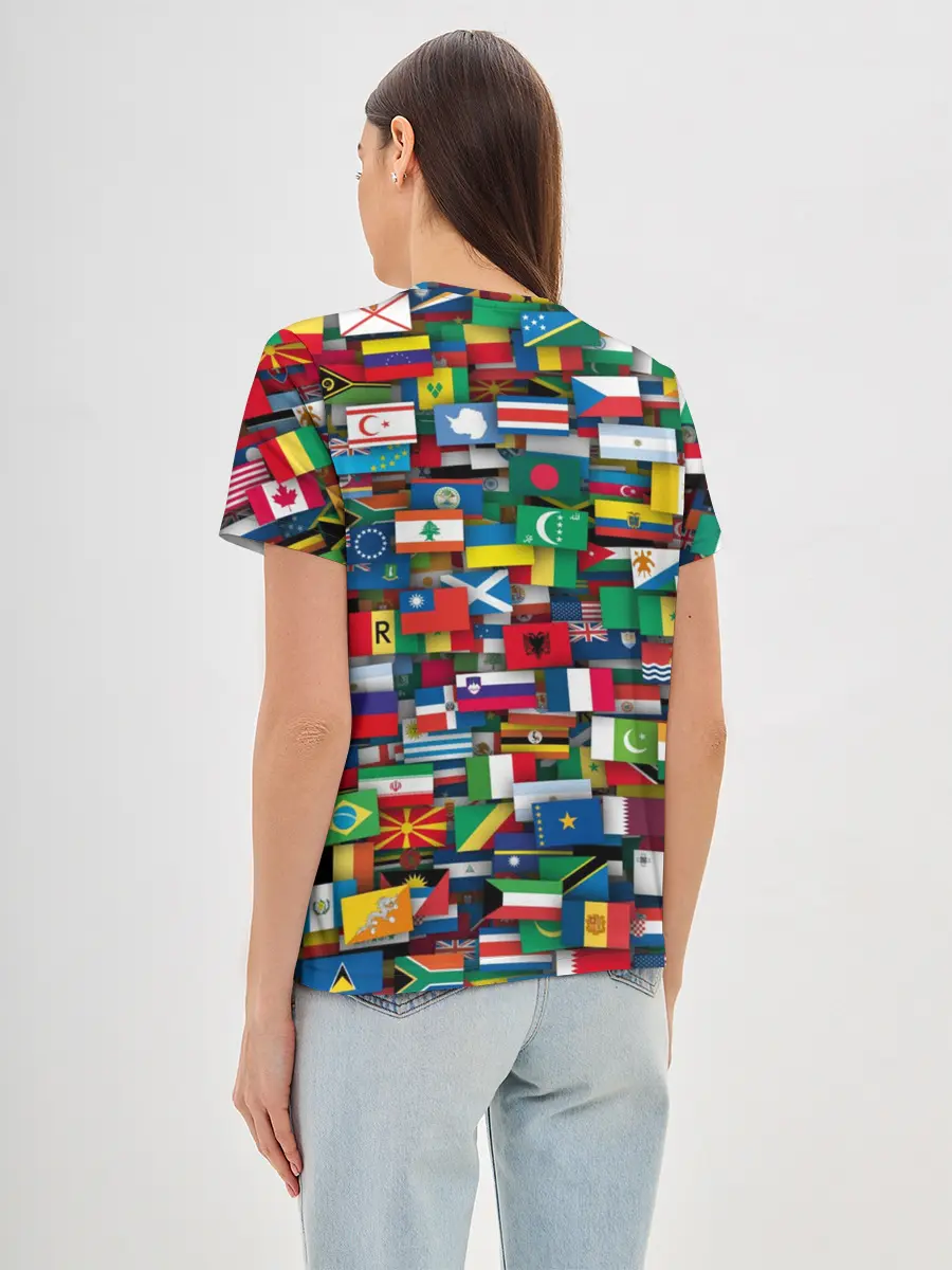 Женская базовая футболка / Флаги всех стран