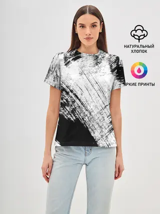 Женская базовая футболка / Штриховка