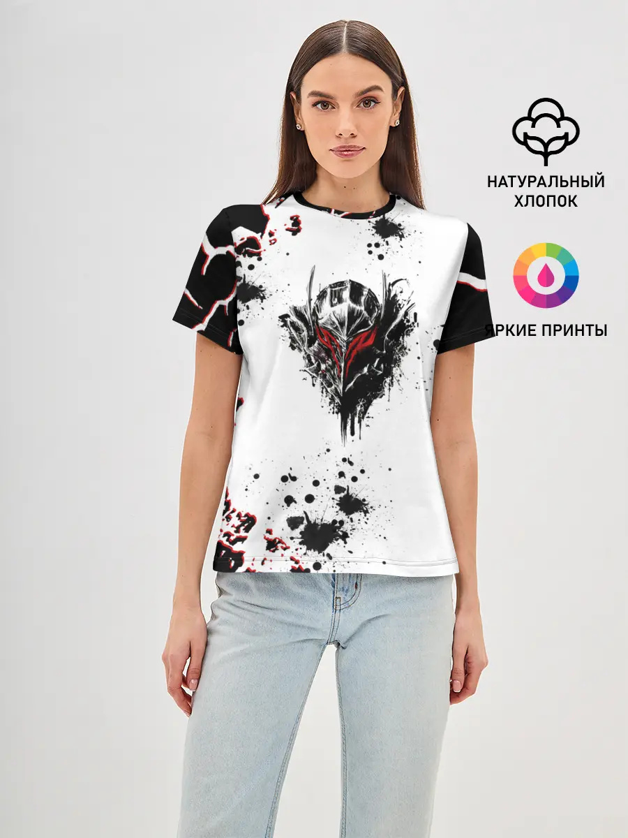 Женская базовая футболка / Берсерк черная маска.