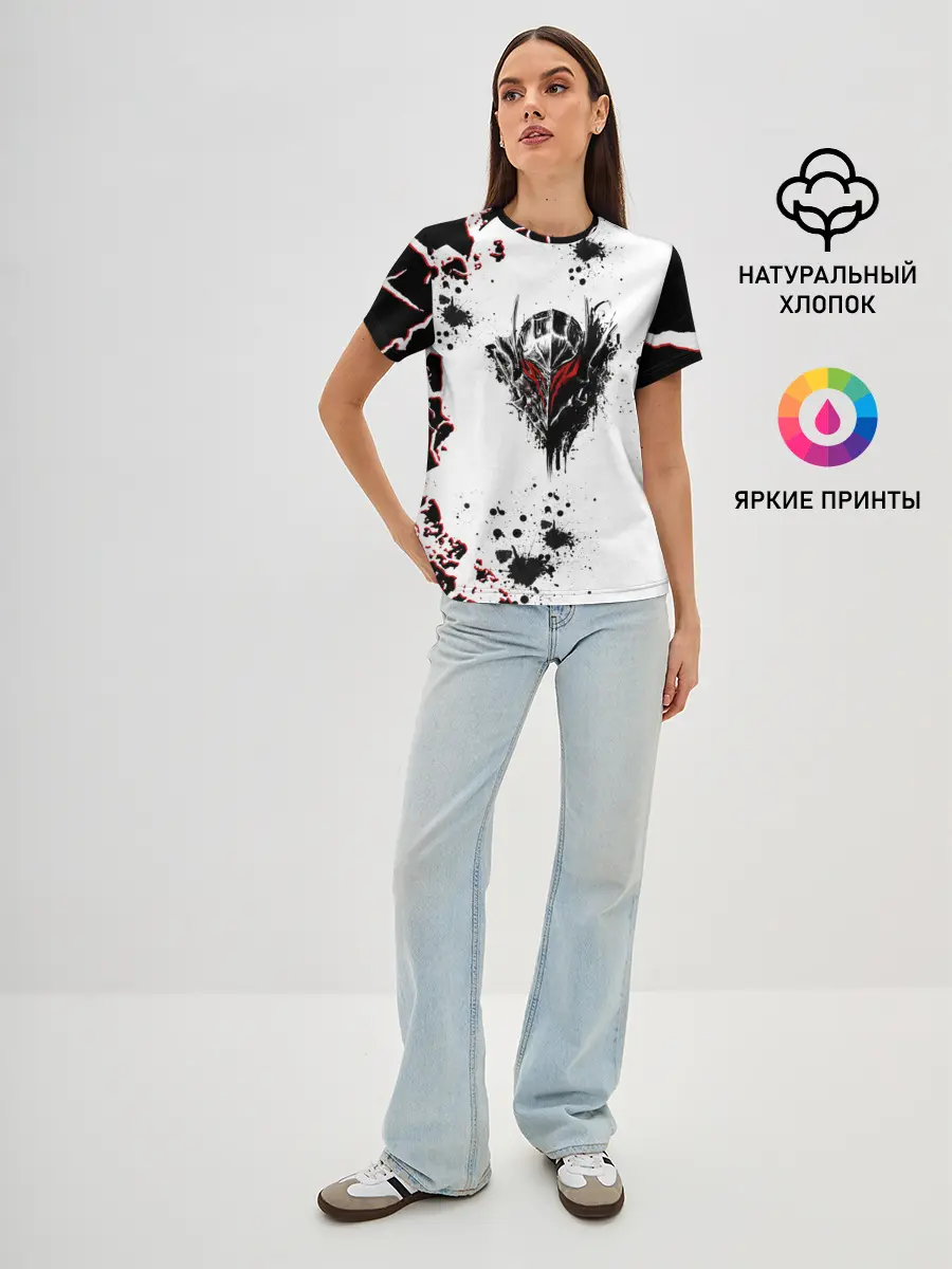 Женская базовая футболка / Берсерк черная маска.